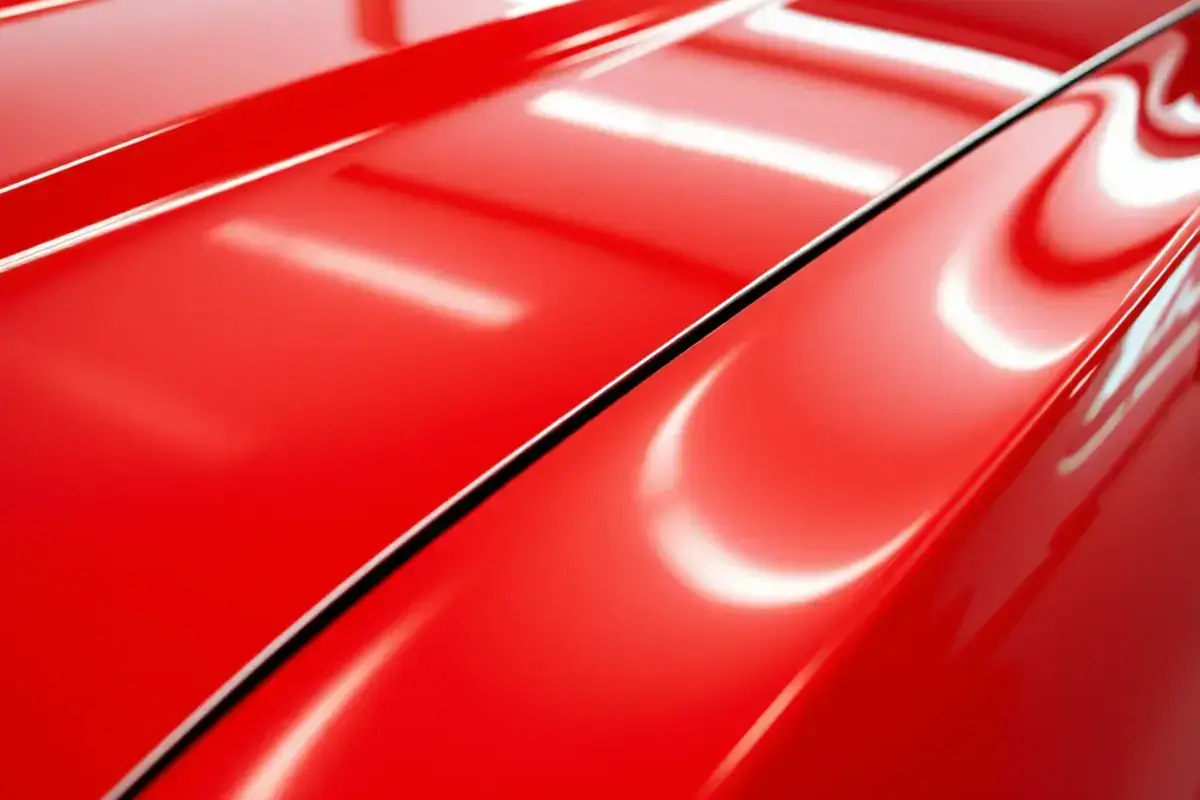 Custom candy apple red car paint job