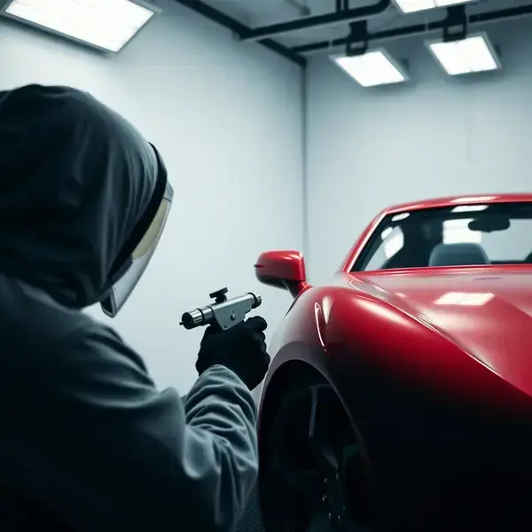 Paint application in spray booth