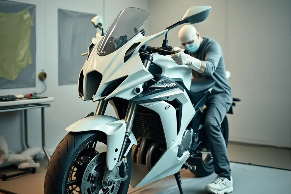 Custom painted motorcycle gas tank